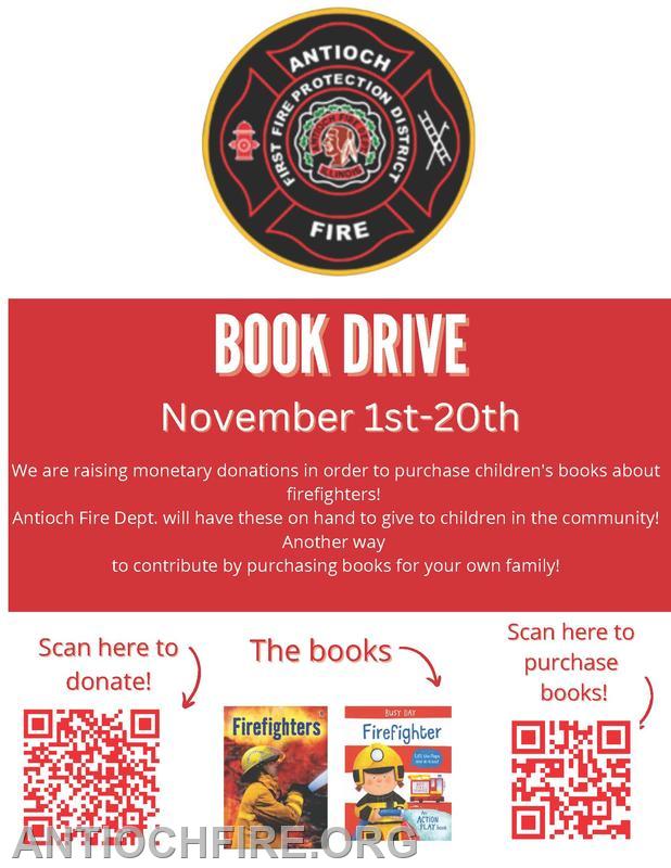 11/1-11/20
We are running a local fundraiser to raise donations in order to purchase children's books about firefighters! 
There are two amazing books, "Firefighters" and "Busy Day: Firefighters."